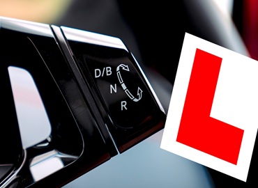 Learner driver taking an automatic driving test in the UK automatic driving test in the UK
